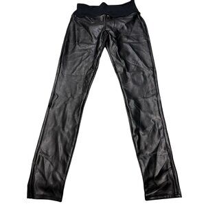 ASSETS by SPANX Black Faux Leather Leggings Size M